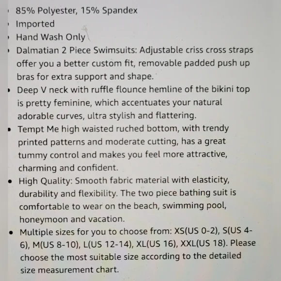 NWT FLIRTY CROSS BACK RUFFLE HIGH WAISTED HIDES FLAWS SWIM BATHING SUIT XL - Picture 6 of 8